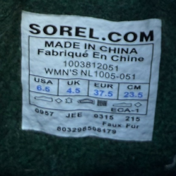 Sorel Caribou WP Shale/Stone NL1005-051 Women's size 6.5 preloved - Picture 7 of 8